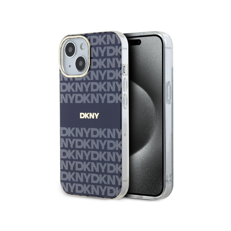 Kryt DKNY IML Mono & Stripe pro iPhone 15 / 14 / 13 - modrý