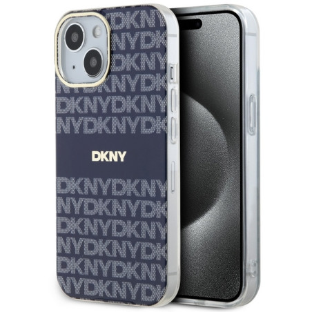 Kryt DKNY IML Mono & Stripe pro iPhone 15/14/13 modrý