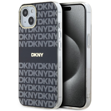 Kryt DKNY IML Mono & Stripe MagSafe pro iPhone 15/14/13 - černý