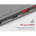 LINQ LQ48012 PRO TB MacBook USB-C hub 7v2 (HDMI, 2x USB-C, 2x USB, SD/MicroSD), Space Grey