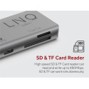 LINQ LQ48012 PRO TB MacBook USB-C hub 7v2 (HDMI, 2x USB-C, 2x USB, SD/MicroSD), Space Grey