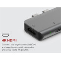 LINQ LQ48012 PRO TB MacBook USB-C hub 7v2 (HDMI, 2x USB-C, 2x USB, SD/MicroSD), Space Grey
