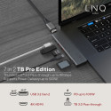 LINQ LQ48012 PRO TB MacBook USB-C hub 7v2 (HDMI, 2x USB-C, 2x USB, SD/MicroSD), Space Grey