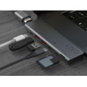 LINQ LQ48012 PRO TB MacBook USB-C hub 7v2 (HDMI, 2x USB-C, 2x USB, SD/MicroSD), Space Grey
