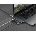 LINQ LQ48012 PRO TB MacBook USB-C hub 7v2 (HDMI, 2x USB-C, 2x USB, SD/MicroSD), Space Grey