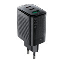 Acefast A108 GaN PD 67W 2xUSB-C 1xUSB-A Wall Charger - Black
