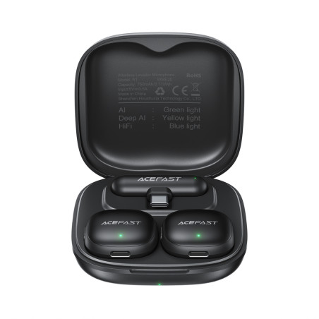 Acefast R1 Wireless Lavalier Microphones 2 pcs - Black