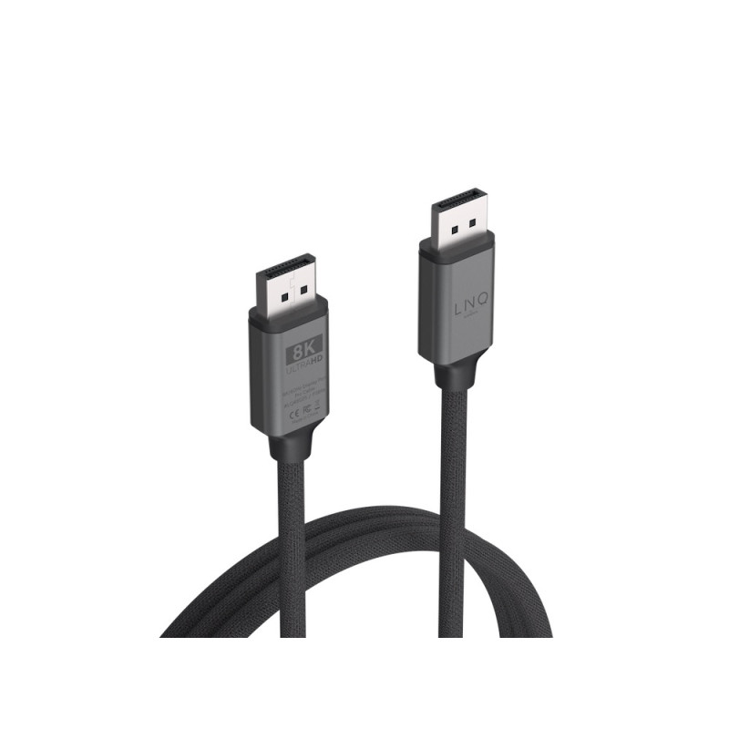 LINQ LQ48025 DisplayPort na DisplayPort PRO Cable - 8K/60Hz kabel, 2m, černý