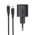 Acefast A118 30W GaN USB-C Wall Charger with USB-C - USB-C Cable 1.2m - Black