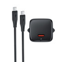 Acefast A118 30W GaN USB-C Wall Charger with USB-C - USB-C Cable 1.2m - Black