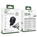 Acefast A118 30W GaN USB-C Wall Charger with USB-C - USB-C Cable 1.2m - Black