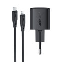 Acefast A118 30W GaN USB-C Wall Charger with 1.2m USB-C to Lightning Cable - Black