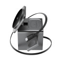 Acefast E34 22.5W 3-in-1 inductive charger with built-in cable for smartphone and smartwatch - gray