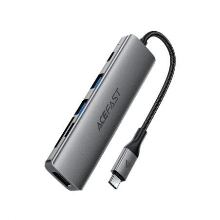 Acefast J18 USB Hub USB-C 6-in-1 HDMI 4K 60Hz PD90W Docking Station - Gray
