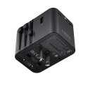 Acefast Z8 GaN 45W Travel Adapter 3x USB-C + 2x USB-A Travel Wall Charger with 2500W AC Socket - Black