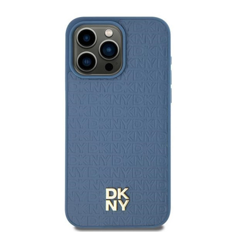 Pouzdro DKNY MagSafe Leather Pattern pro iPhone 15/14/13 - modrá