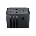 Acefast Z8 GaN 45W Travel Adapter 3x USB-C + 2x USB-A Travel Wall Charger with 2500W AC Socket - Black
