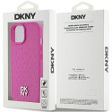 Kryt DKNY Leather Pattern Metal Logo MagSafe pro iPhone 15/14/13 - rů
