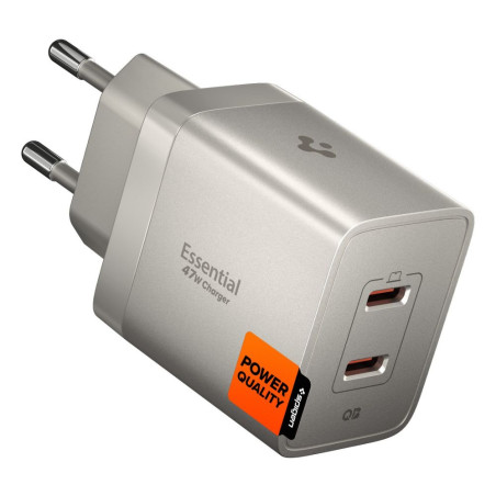 Ładowarka sieciowa Spigen Essential EE472EU-GAN 2-Porty 47 W - tytanowa