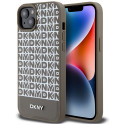 Kryt DKNY MagSafe Leather Pattern Logo pro iPhone 15/14/13 - hnědý