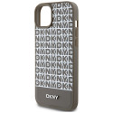 Kryt DKNY MagSafe Leather Pattern Logo pro iPhone 15/14/13 - hnědý