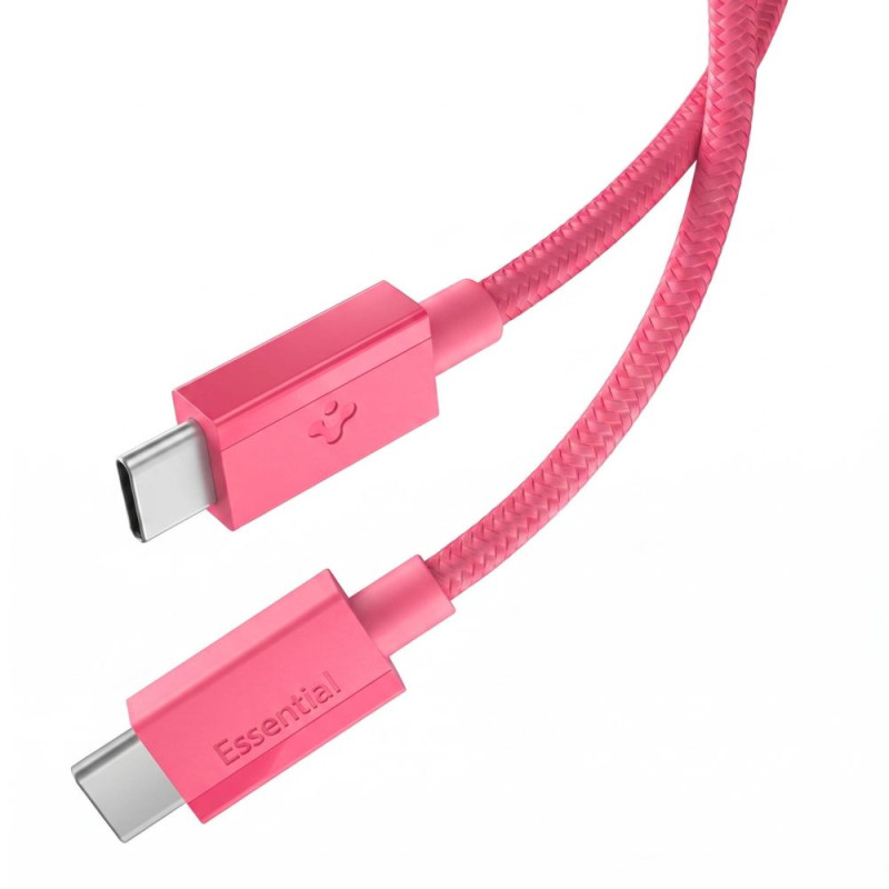 Kabel Spigen Essential EB6015CC USB-C 60W 100 cm - růžový