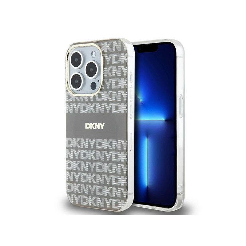Kryt DKNY IML Mono & Stripe pro iPhone 15 Pro Max - béžová