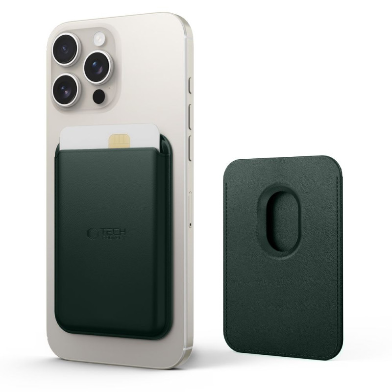 Magnetická peněženka Tech-Protect MagWallet MagSafe – univerzální držák karet – khaki