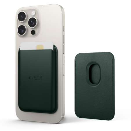 Magnetická peněženka Tech-Protect MagWallet MagSafe – univerzální držák karet – khaki