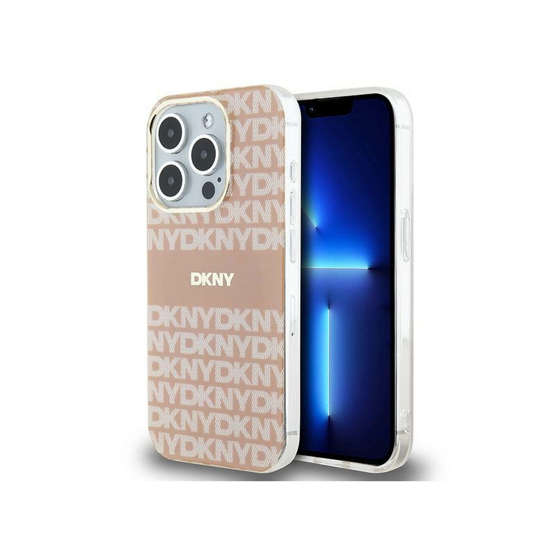 Kryt DKNY IML Mono & Stripe pro iPhone 15 Pro Max - růžová