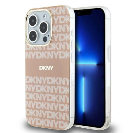 Kryt DKNY IML Mono & Stripe pro iPhone 15 Pro Max - růžová