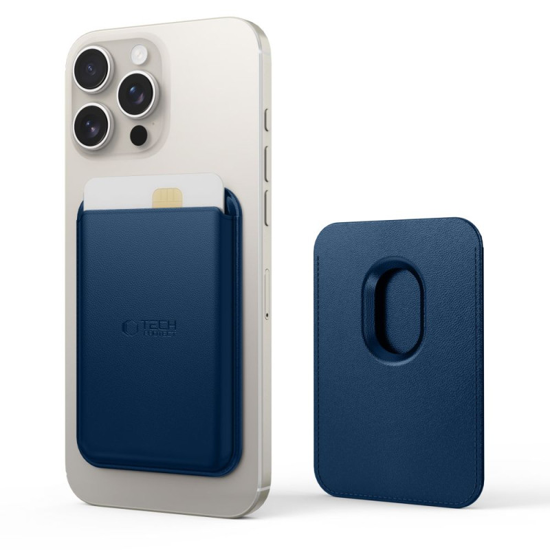 Magnetická peněženka Tech-Protect MagWallet MagSafe – univerzální držák karet – navy blue