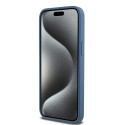 Kryt DKNY LEATHER MONOGRAM pro iPhone 15 Pro Max - modrá
