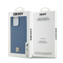 Kryt DKNY LEATHER MONOGRAM pro iPhone 15 Pro Max - modrá