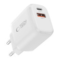 Ładowarka sieciowa Tech-Protect NCA65W-GAN 2-Porty PD 65W / QC3.0 2 - biała