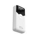 Powerbanka Wozinsky WFC-15W 20000mAh 22,5W PD20W s vestavěnými kabely Lightning a USB-C - bílá