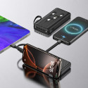 Powerbanka Wozinsky W11-B 10000mAh 10W s vestavěnými kabely a svítilnou - černá