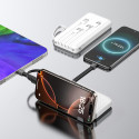 Wozinsky W11-W 10000mAh 10W Powerbank with Built-in Cables and Flashlight - White