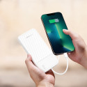 Powerbanka Wozinsky W11-W 10000mAh 10W s vestavěnými kabely a svítilnou - bílá