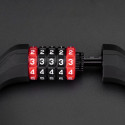 Rockbros RKS507 bicycle lock with 5-digit code, steel cable, 180 cm - black