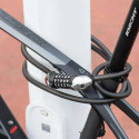 Rockbros RKS531 bike lock with 5-digit code, steel cable, 180 cm, with LED lighting - black