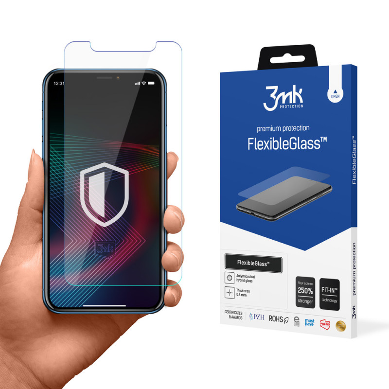 Ochranné sklo 3mk FLEXIBLEGLASS™ hybrid glass pro iPhone XR - transparentní