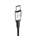 3mk AUX minijack 3.5 mm / USB-C cable - silver