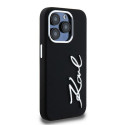 Kryt Karl Lagerfeld SILICONE METAL SCRIPT Logo iPhone 15 Pro černý