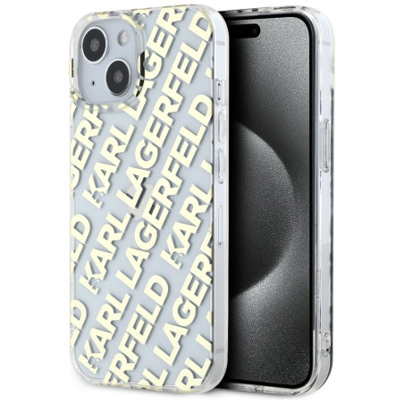 Kryt Karl Lagerfeld IML Fullover Logo pro iPhone 15/14/13 – zlatý