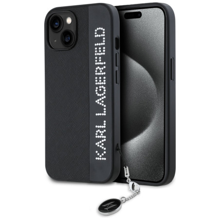 Kryt Karl Lagerfeld Saffiano iPhone 15/14/13 - černý