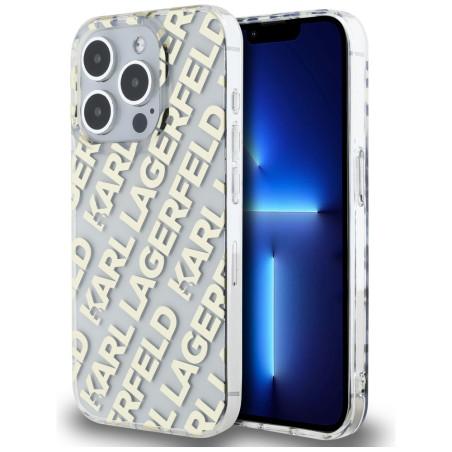 Kryt Karl Lagerfeld IML Fullover Logo iPhone 15 Pro Max – zlatá