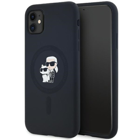 Karl Lagerfeld KARL&CHOUPETTE silikonové pouzdro iPhone 11/XR černé