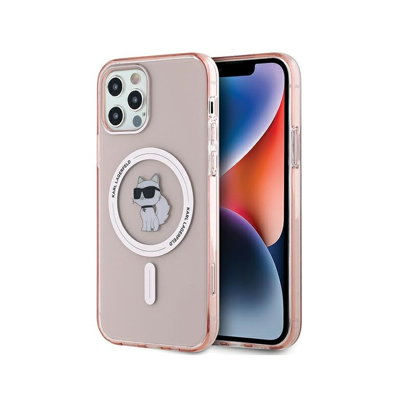Kryt Karl Lagerfeld IML Choupette pro iPhone 12 / 12 Pro - růžová