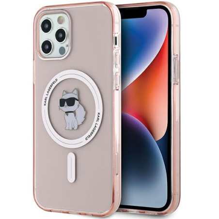 Kryt Karl Lagerfeld IML Choupette pro iPhone 12/12 Pro - růžová